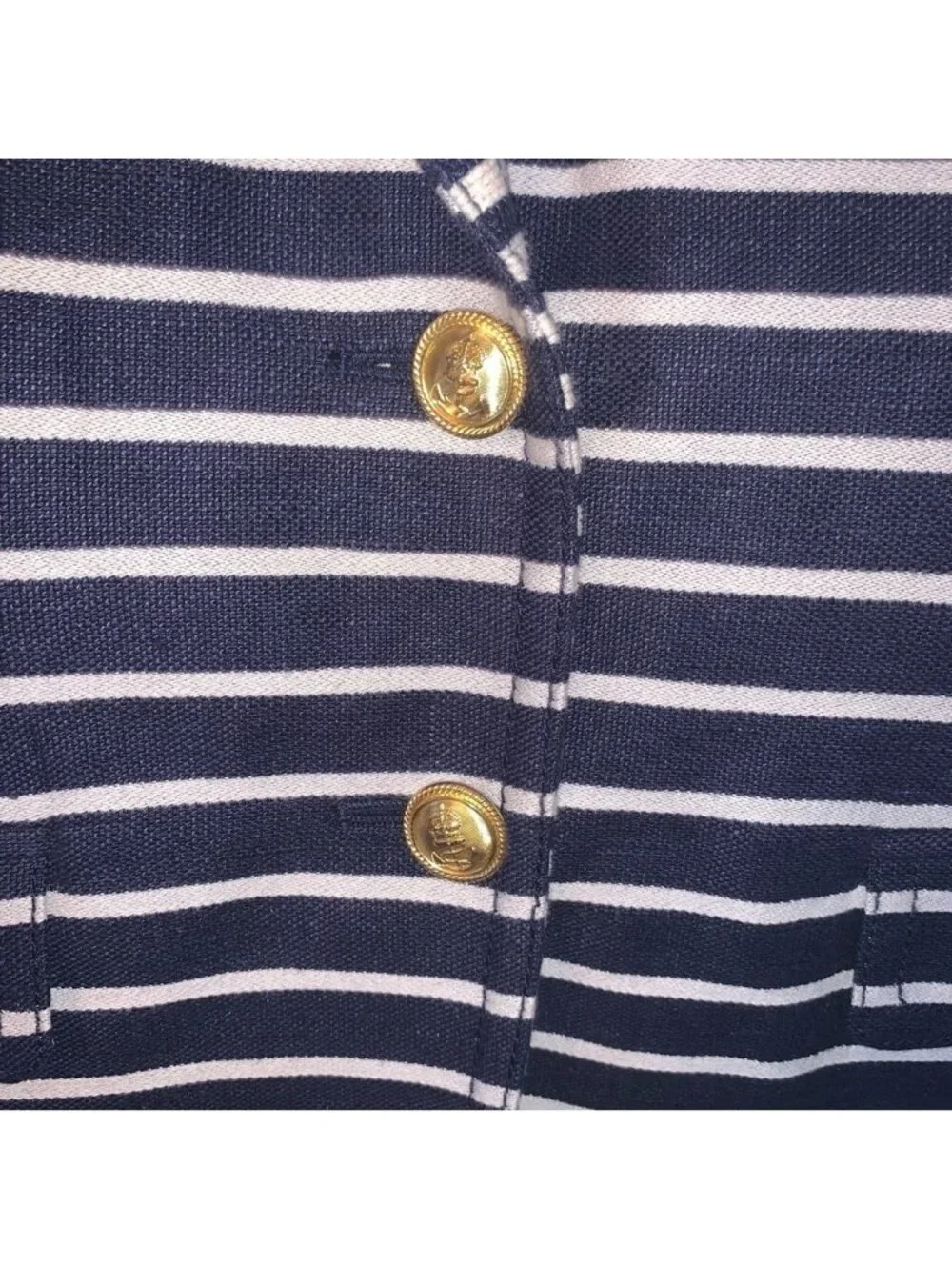 J.Crew Striped Schoolboy Blazer Blue White 4